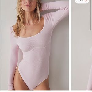 Free People Meg Seamless BodySuit in Pink